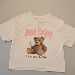 Cream Teddy Bear Graphic Tee